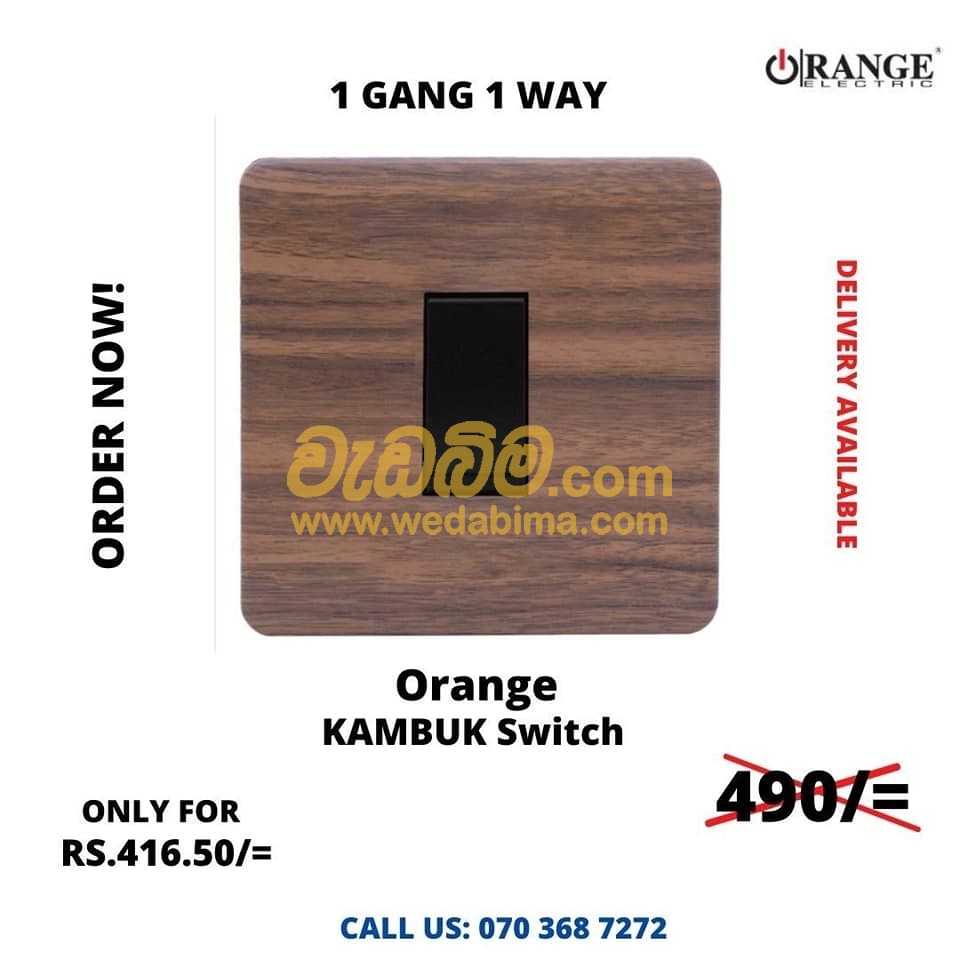Cover image for 1 Gang 1 Way Orange switch - Rathnapura