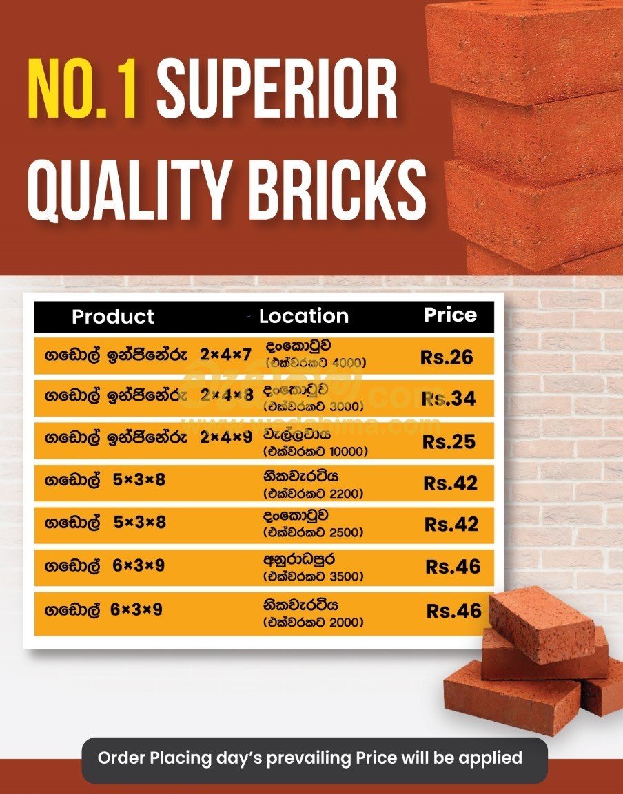 Bricks Suppliers in Colombo