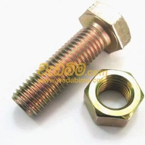 Hex Head Bolt & Nut Yellow Zinc Plated