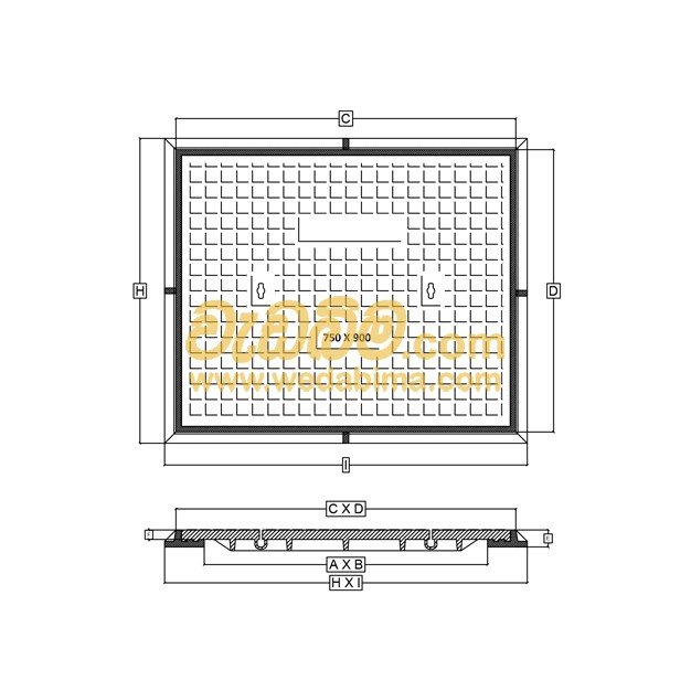 660mm x 510mm Clear Open Single Seal Cast-Iron Manhole Cover with Frame